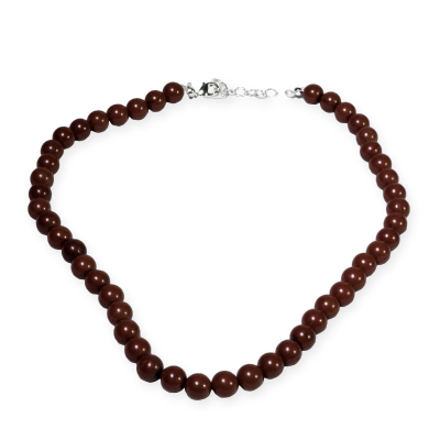 Jaspe rouge - collier 45cm perles 6/8mm