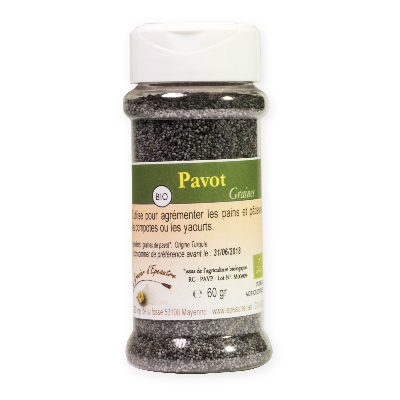 Pavot Bio graines - pot distributeur de 60 g