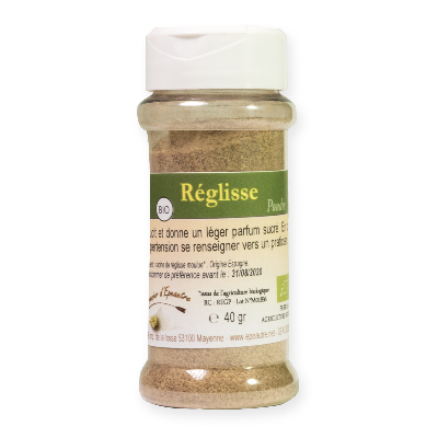 Réglisse racine Bio en poudre - pot distributeur - poids net 40g