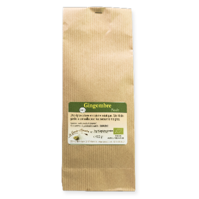 Gingembre Bio en poudre - sachet - poids net 100g