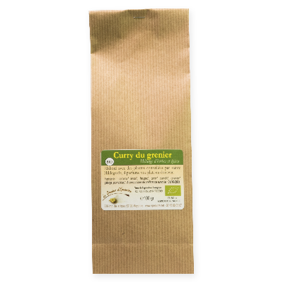 Curry du grenier en poudre Bio - sachet - poids net 100g